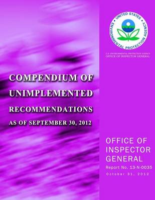 Book cover for Compendium of Unimplemented Recommendations as of September 30, 2012