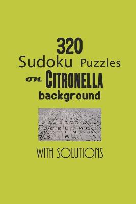 Book cover for 320 Sudoku Puzzles on Citronella background with solutions