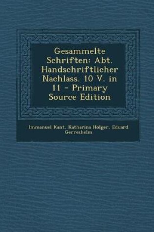 Cover of Gesammelte Schriften