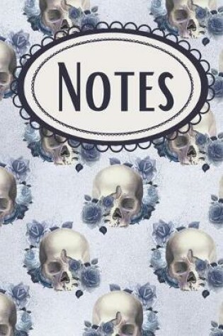 Cover of Gothic Navy Skulls Notebook