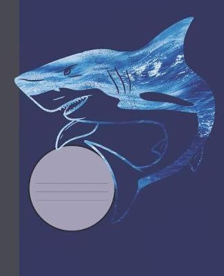 Cover of Great White Shark Ocean Composition Wide-ruled blank line School Notebook