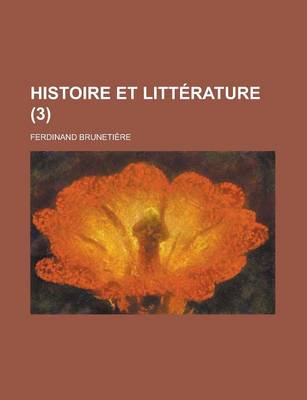 Book cover for Histoire Et Litterature (3)