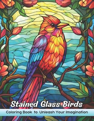 Book cover for Stained Glass Birds Coloring Book