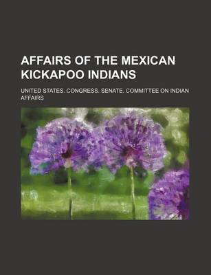 Book cover for Affairs of the Mexican Kickapoo Indians (Volume 2)
