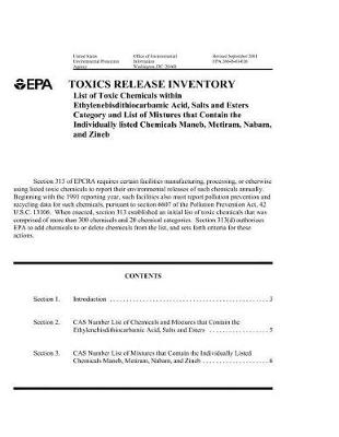 Book cover for Toxics Release Inventory List of Toxic Chemicals Within Ethylenebisdithiocarbamic Acid