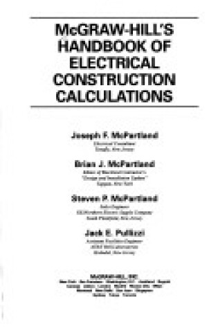 Cover of McGraw-Hill's Handbook of Electrical Construction Calculations