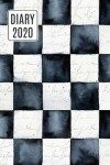 Book cover for 2020 Daily Diary Planner, Watercolor Checkerboard Pattern