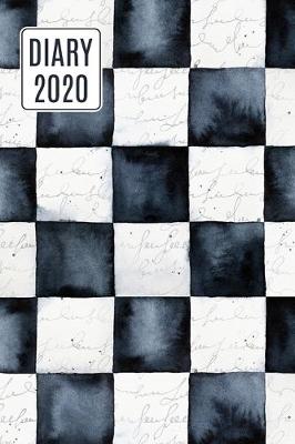 Cover of 2020 Daily Diary Planner, Watercolor Checkerboard Pattern