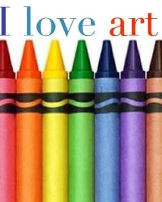 Book cover for I love art crayon creative blank coloring book