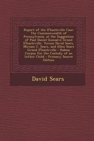 Cover of Report of the D'Hauteville Case