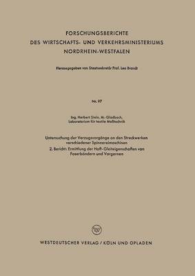 Book cover for Untersuchung Der Verzugsvorgange an Den Streckwerken Verschiedener Spinnereimaschinen