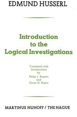 Cover of Introduction to the Logical Investigations