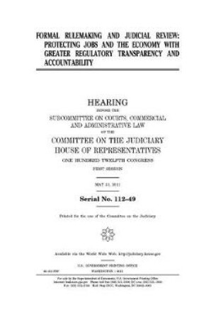 Cover of Formal rulemaking and judicial review