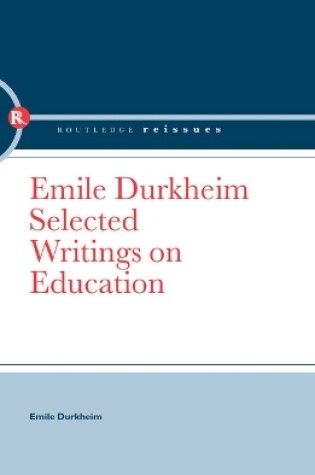 Cover of Emile Durkheim