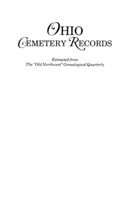 Book cover for Ohio Cemetery Records