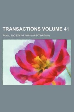 Cover of Transactions Volume 41