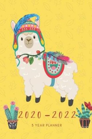 Cover of 2020-2022 3 Year Planner Alpacas Monthly Calendar Goals Agenda Schedule Organizer