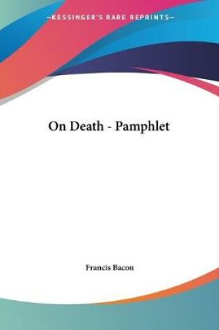 Cover of On Death - Pamphlet