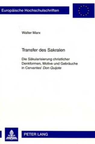 Cover of Transfer des Sakralen