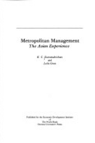 Cover of Metropolitan Management