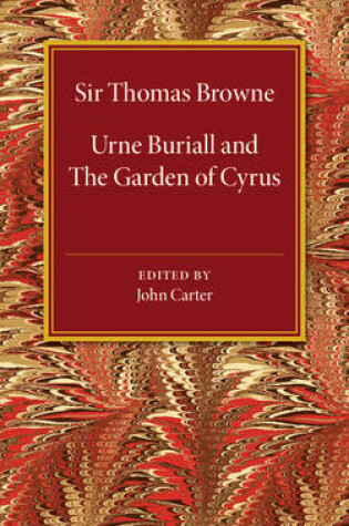 Cover of Urne Buriall and the Garden of Cyrus