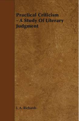 Book cover for Practical Criticism - A Study of Literary Judgment