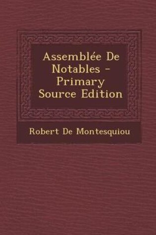 Cover of Assemblee de Notables