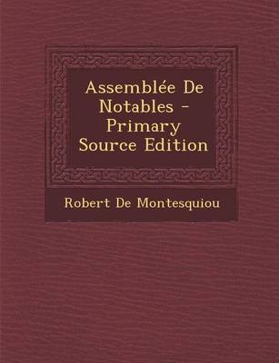 Book cover for Assemblee de Notables