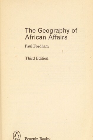 Cover of The Geography of African Affairs