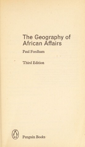 Cover of The Geography of African Affairs