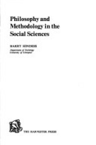 Cover of Philosophy and Methodology in the Social Sciences