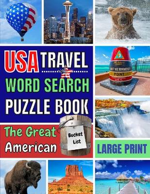 Book cover for USA Travel Word Search Puzzle Book