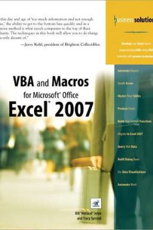 Cover of VBA and Macros for Microsoft Office Excel 2007 (Adobe Reader)