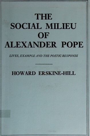 Cover of Social Milieu of Alexander Pope