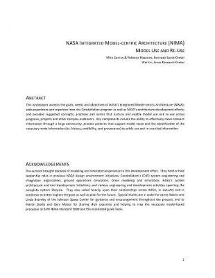 Book cover for NASA Integrated Model Centric Architecture (Nima) Model Use and Re-Use