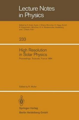 Cover of High Resolution in Solar Physics