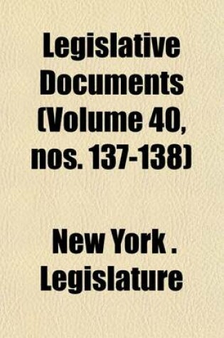 Cover of Legislative Document (Volume 40, Nos. 137-138)