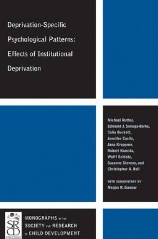 Cover of Deprivation–Specific Psychological Patterns – Effects of Institutional Deprivation