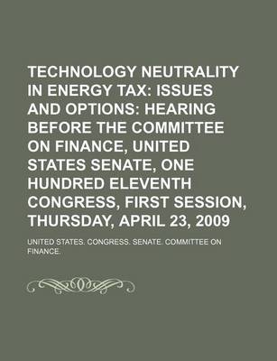 Book cover for Technology Neutrality in Energy Tax