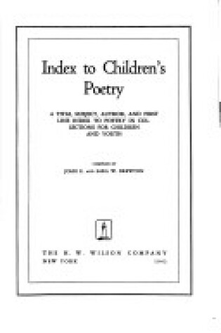 Cover of Index to Childrens Poetry