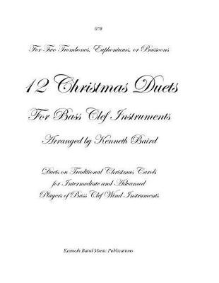 Book cover for 12 Christmas Duets for Bass Clef Instruments