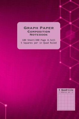 Cover of Pink 8.5x11 Graph Paper Composition Notebook.