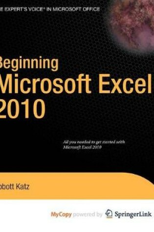 Cover of Beginning Microsoft Excel 2010