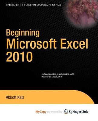 Book cover for Beginning Microsoft Excel 2010