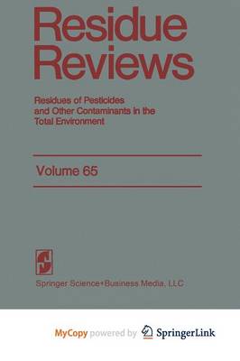 Cover of Residue Reviews