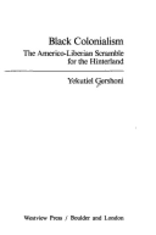 Cover of Black Colonialism