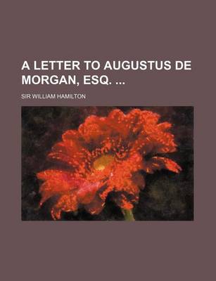 Book cover for A Letter to Augustus de Morgan, Esq.