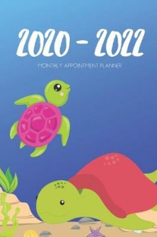 Cover of 2020-2022 Three 3 Year Planner Turtles Tortoise Monthly Calendar Gratitude Agenda Schedule Organizer