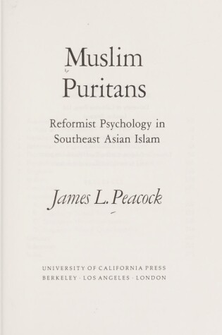 Cover of Muslim Puritans