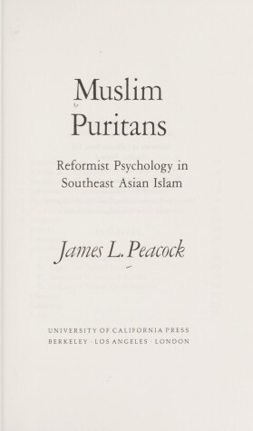 Book cover for Muslim Puritans